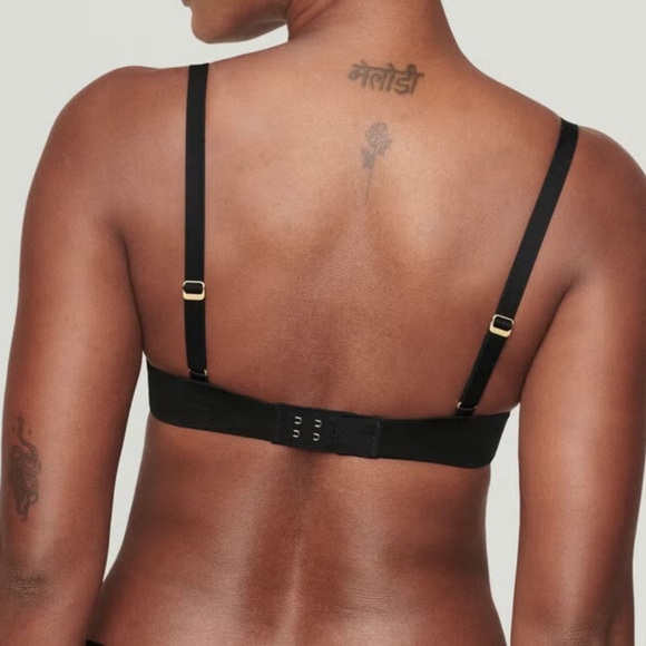 CUUP Triangle Bra Set in Black Satin - Picture 4 of 12